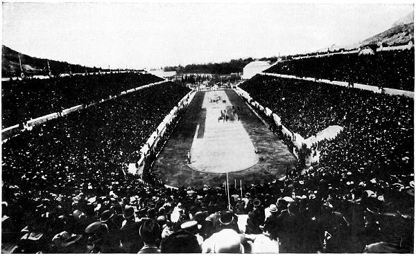 THE MODERN OLYMPIC GAMES IN THE STADIUM.