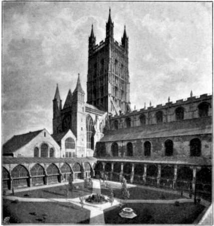 THE CATHEDRAL, FROM THE NORTH-WEST CORNER OF THE CLOISTERS.