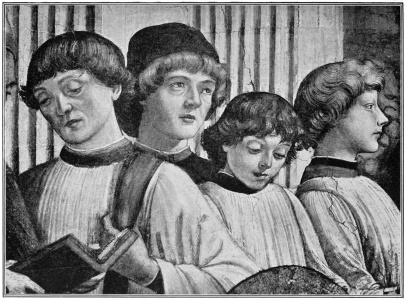 A GROUP OF CHORISTERS

Detail from the Funeral of Santa Fina. (Domenico Ghirlandaio)