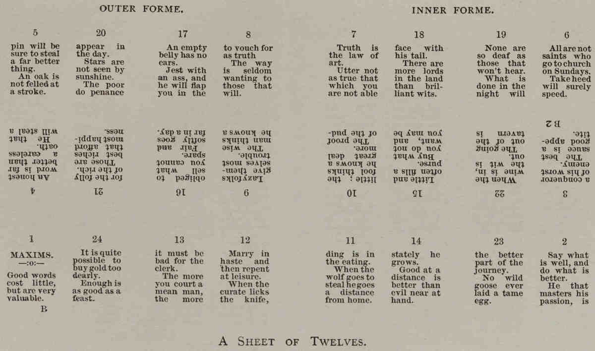 Twelves Sheet