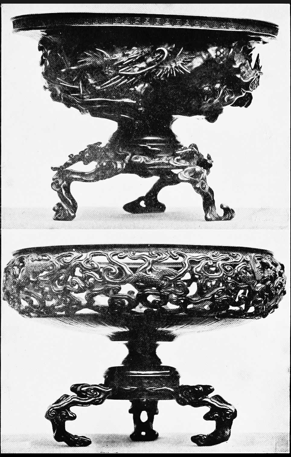 Two Bowls of Cast Bronze
   (18th Century)