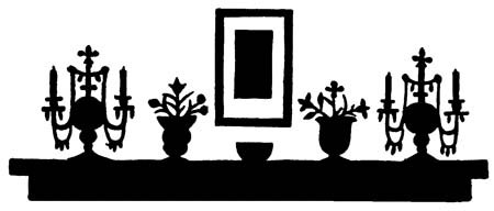 The mantelpiece in the hall