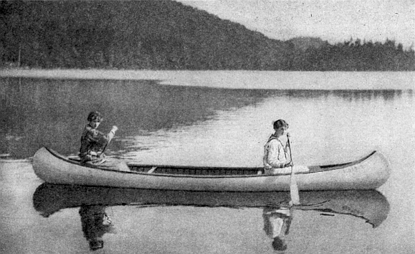 Canoeing on placid waters.