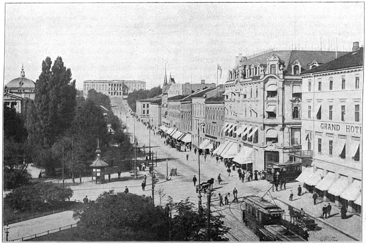 Karl Johans-Gade te Kristiania. (Phot. Wilse, Kristiania).