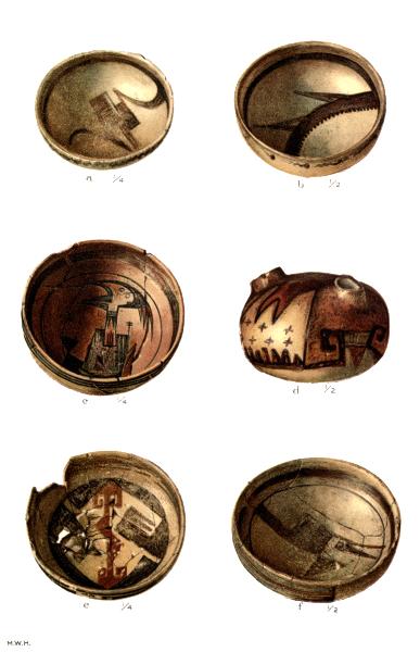 PL. CLVI—
FOOD BOWLS WITH FIGURES OF BIRDS AND FEATHERS FROM SIKYATKI