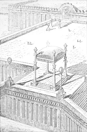 Fig. 70.—Type of open architecture in Assyria; composed by
Charles Chipiez.