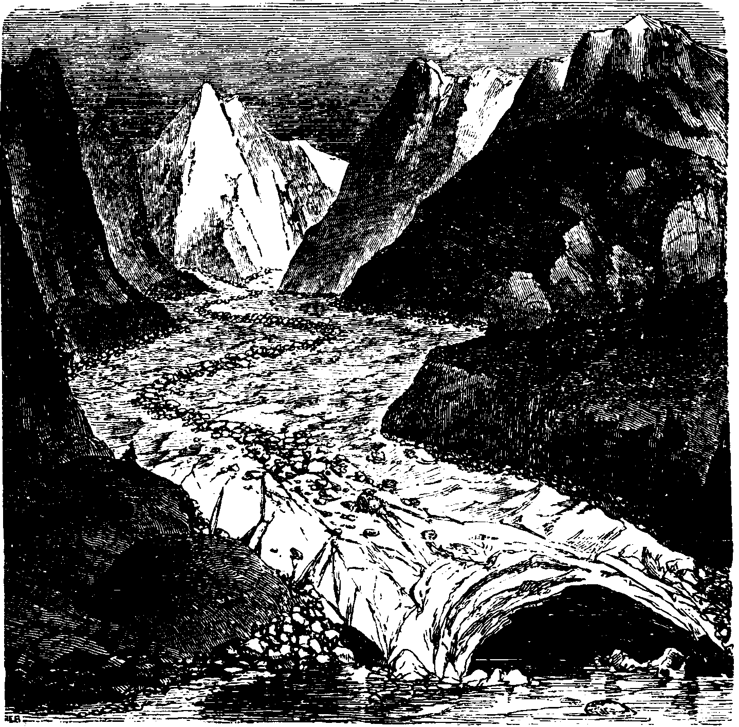 A Glacier with Moraines.