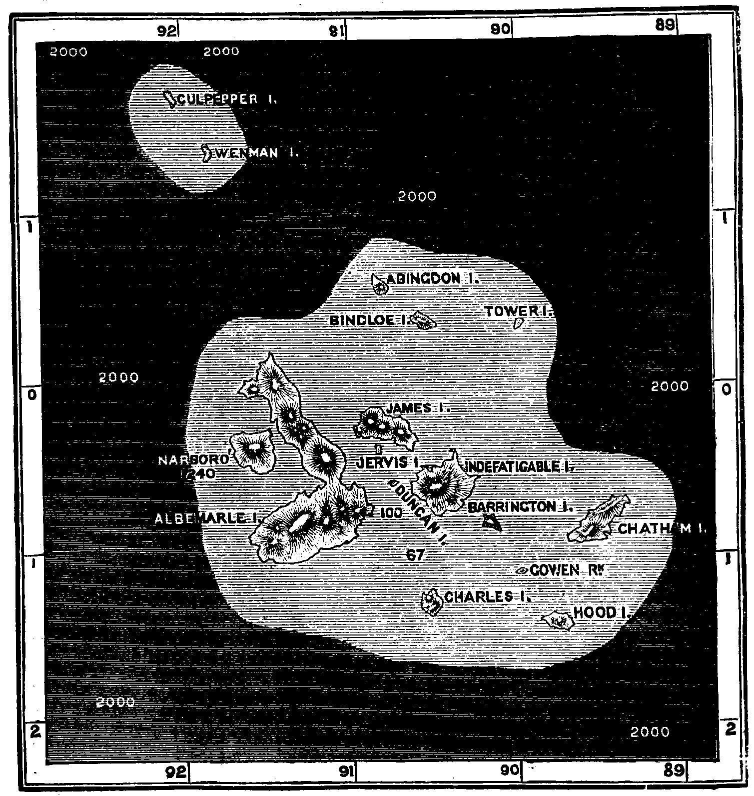 Map of the Galapagos.