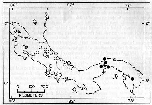 Map showing locality records