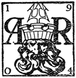 Publisher&rsquo;s Logo: Monogram A.R. with head of Neptune and numbers 1904.