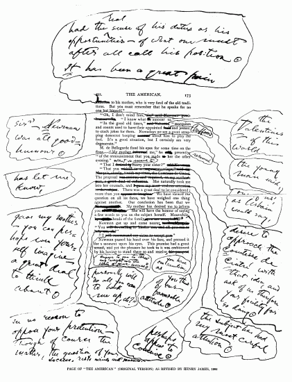 PAGE OF "THE AMERICAN" (ORIGINAL VERSION) AS REVISED BY
HENRY JAMES, 1906