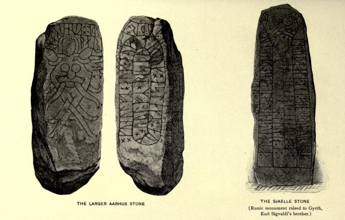 The Larger Aarhus Stone—The Sjælle Stone
(Runic monument raised to Gyrth, Earl Sigvaldi's brother.)