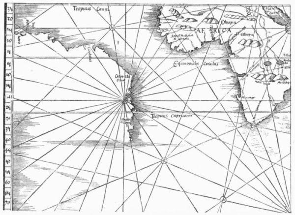 PART OF MAP IN THE PTOLEMY OF 1513.