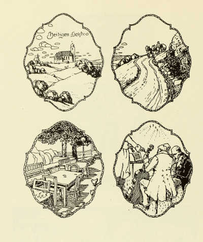 DECORATIVE ILLUSTRATIONS BY ALFRED KELLER, FOR R. H.
BARTSCH'S “BITTERSÜSSE LIEBESGESCHICHTE” PUBLISHED BY L. STAAKMANN,
LEIPZIG