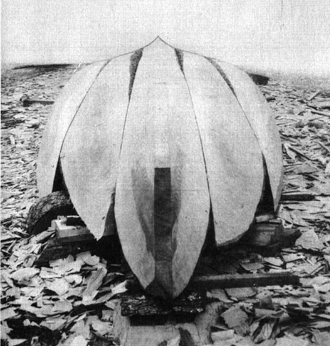 Chesapeake Bay Log Canoe under construction