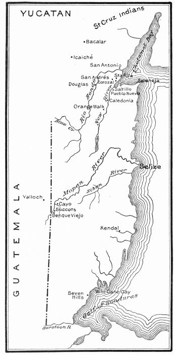 Plate 7. SKETCH MAP OF BRITISH HONDURAS.