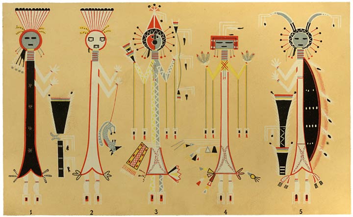 Plate I. NAVAHO GODS AS REPRESENTED IN THE DRY-PAINTINGS (par. 98).