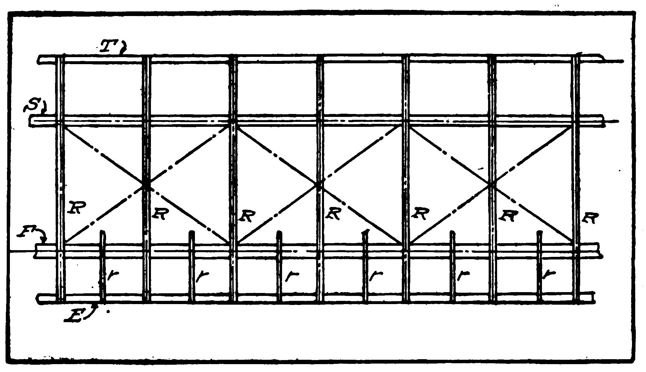 Fig. 3. Sub-Rib Construction, the Sub-Ribs (r) Are Placed at the Entering Edge.
