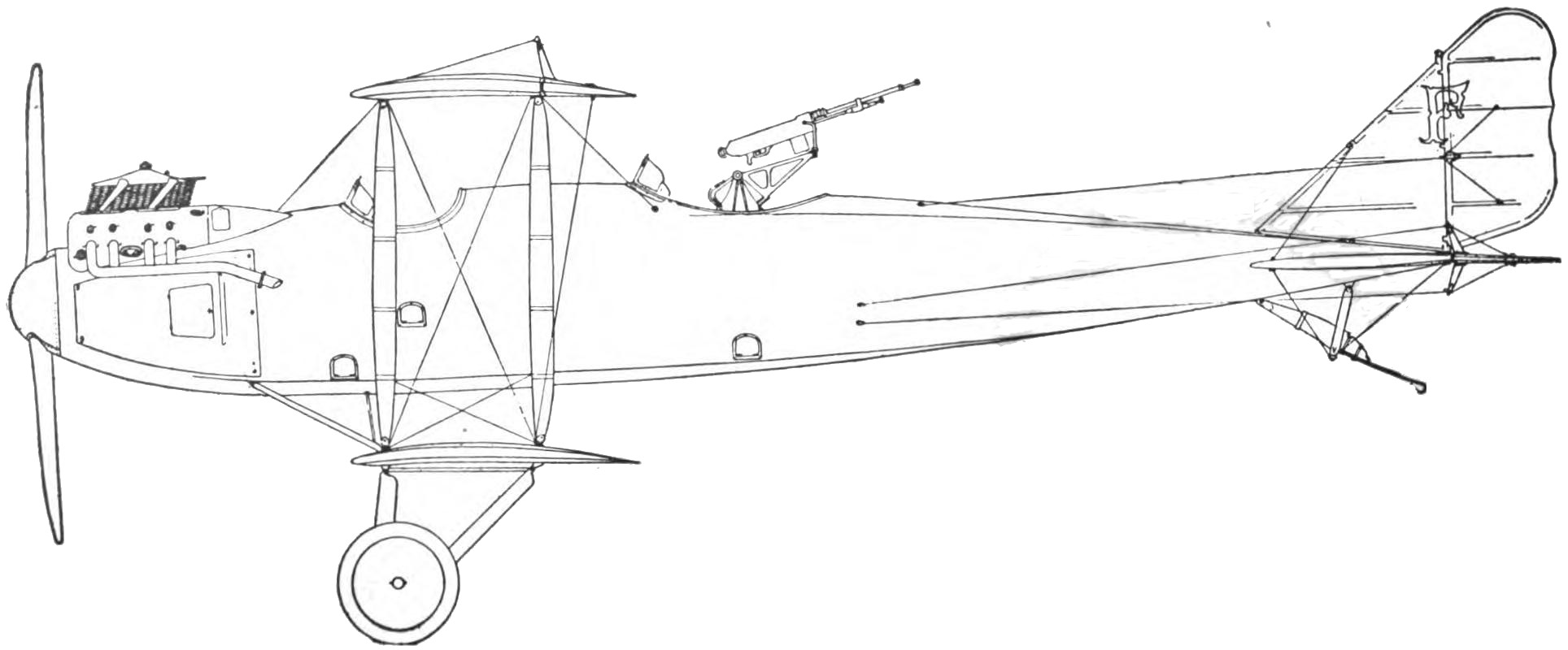 Fig. 10. A Type of H. and M. Farman Tractor Fighting Biplane.