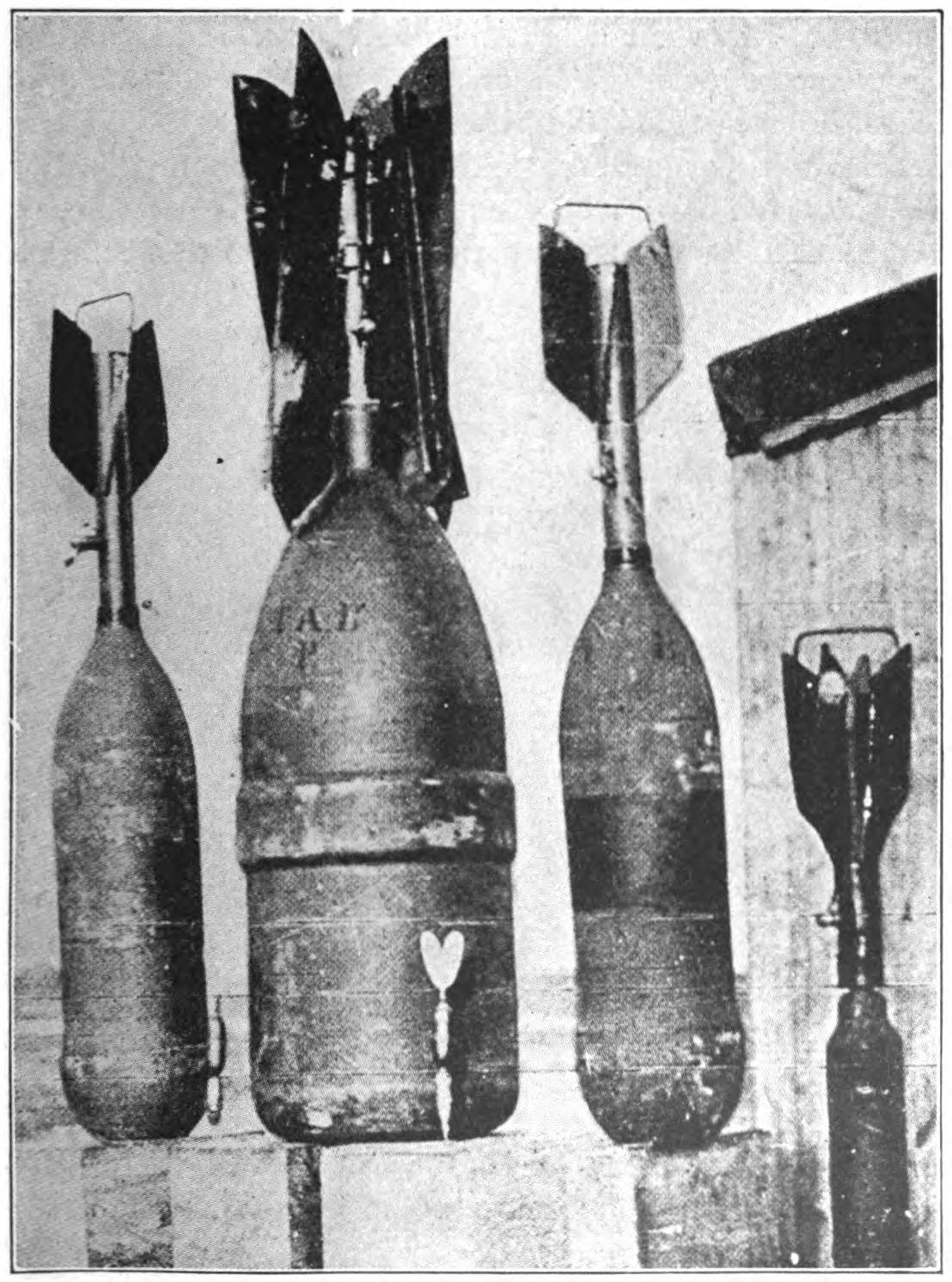 Fig. 9. Types of Aeroplane Bombs.
