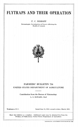 USDA Farmers' Bulletin 734: Flytraps and Their Operation, by F. C. Bishopp