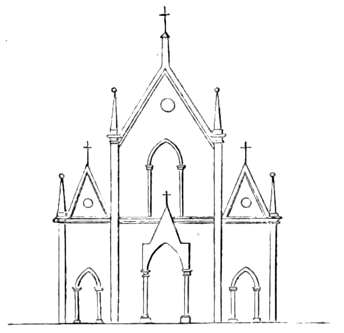Illustration of church front