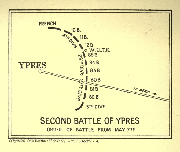 SECOND BATTLE OF YPRES ORDER OF BATTLE FROM MAY 7th.