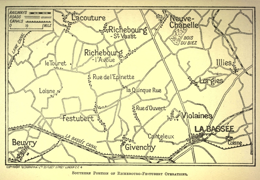 Southern Portion of Richebourg-Festubert Operations.