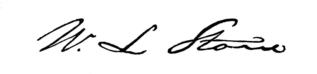 Signature of W. L Stone