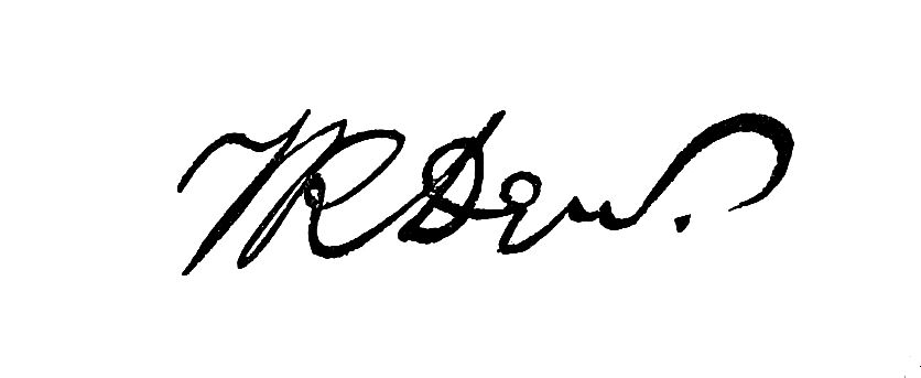 Signature of T R Dew.