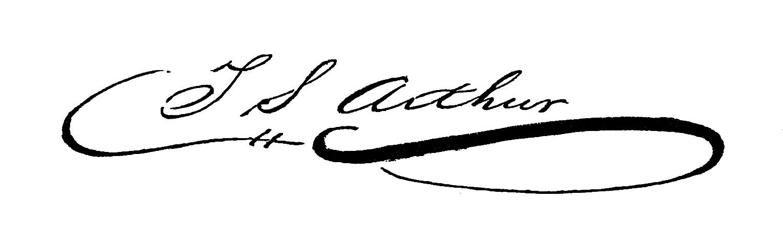 Signature of T S Arthur