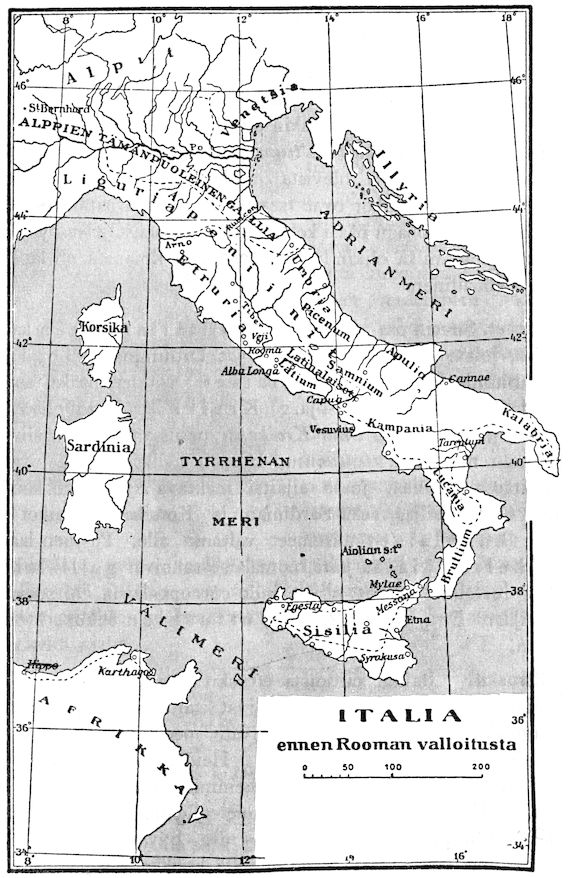 ITALIA ennen Rooman valloitusta.
