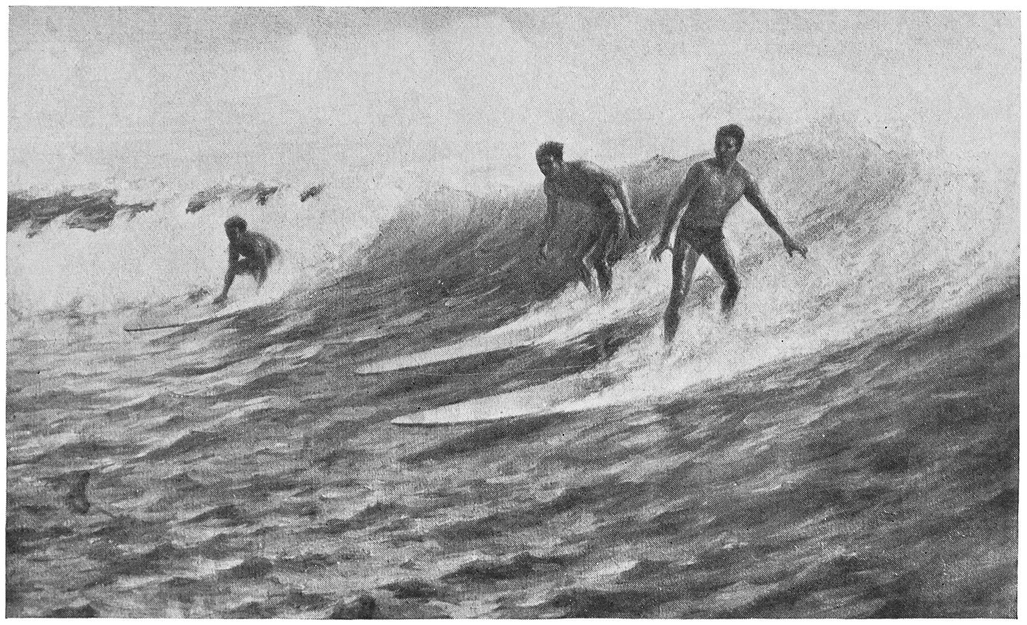 LE PASSAGE DES BRISANTS À HAWAII—SALON DE 1913—LIONEL WALDEN SOCIÉTÉ DES ARTISTES FRANÇAIS