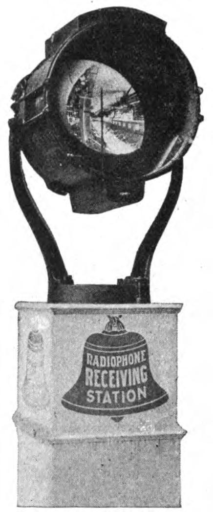 FIG. 136.—Powerful searchlight arranged to transmit speech over a beam of light.