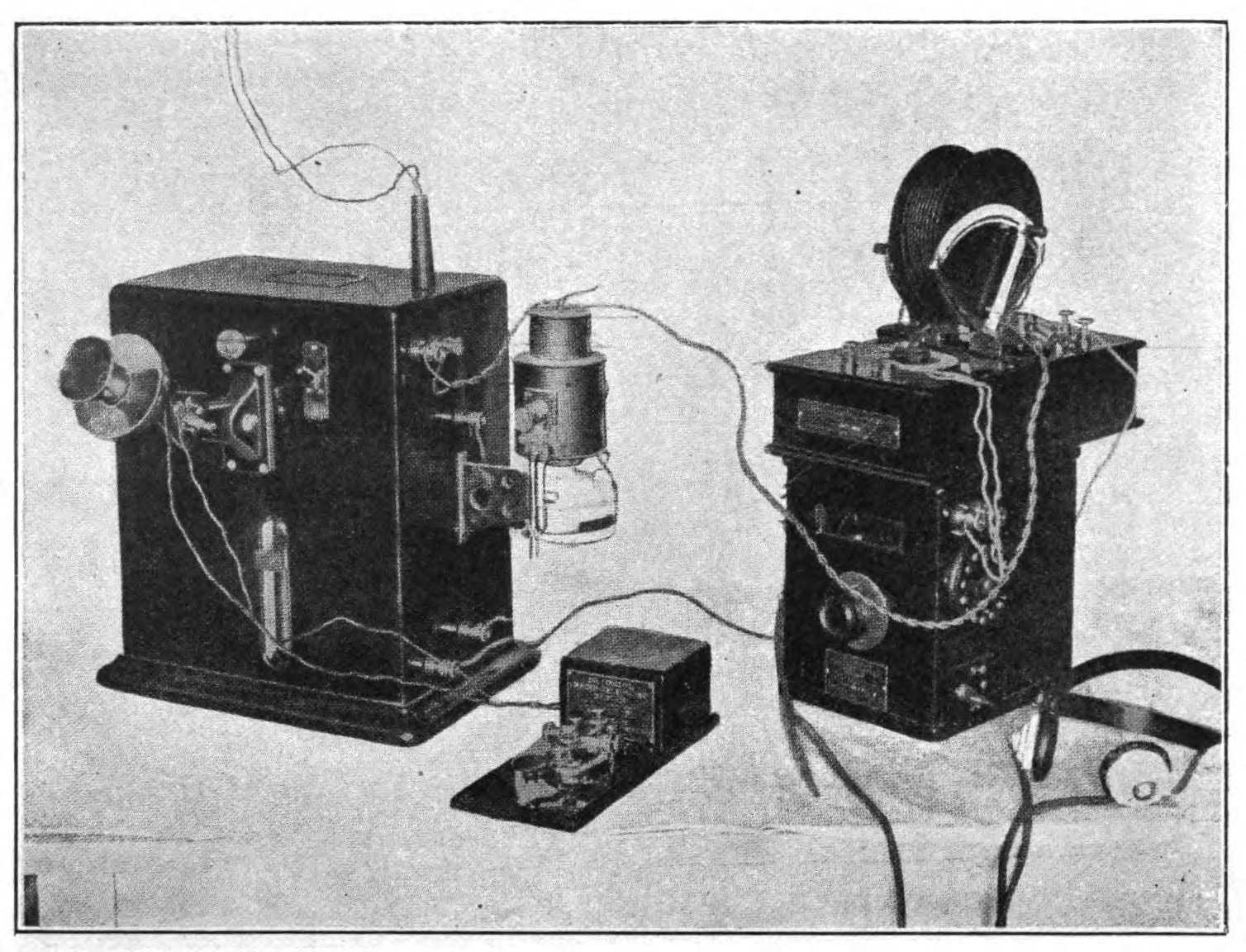 FIG. 140.—De Forest wireless telephone equipment.