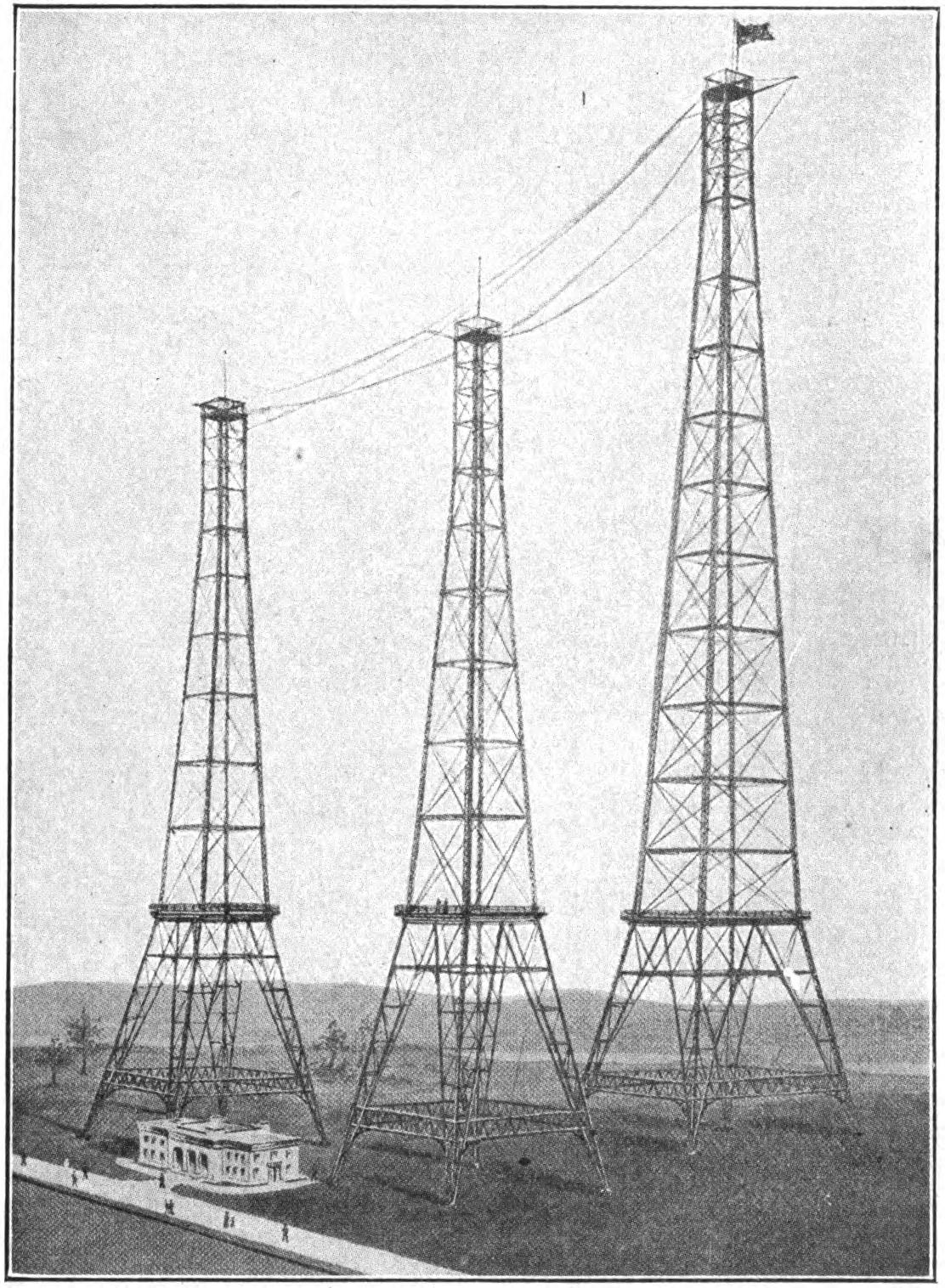 FIG. 151.—The high-power Naval wireless telegraph station under construction at Washington, D. C.
