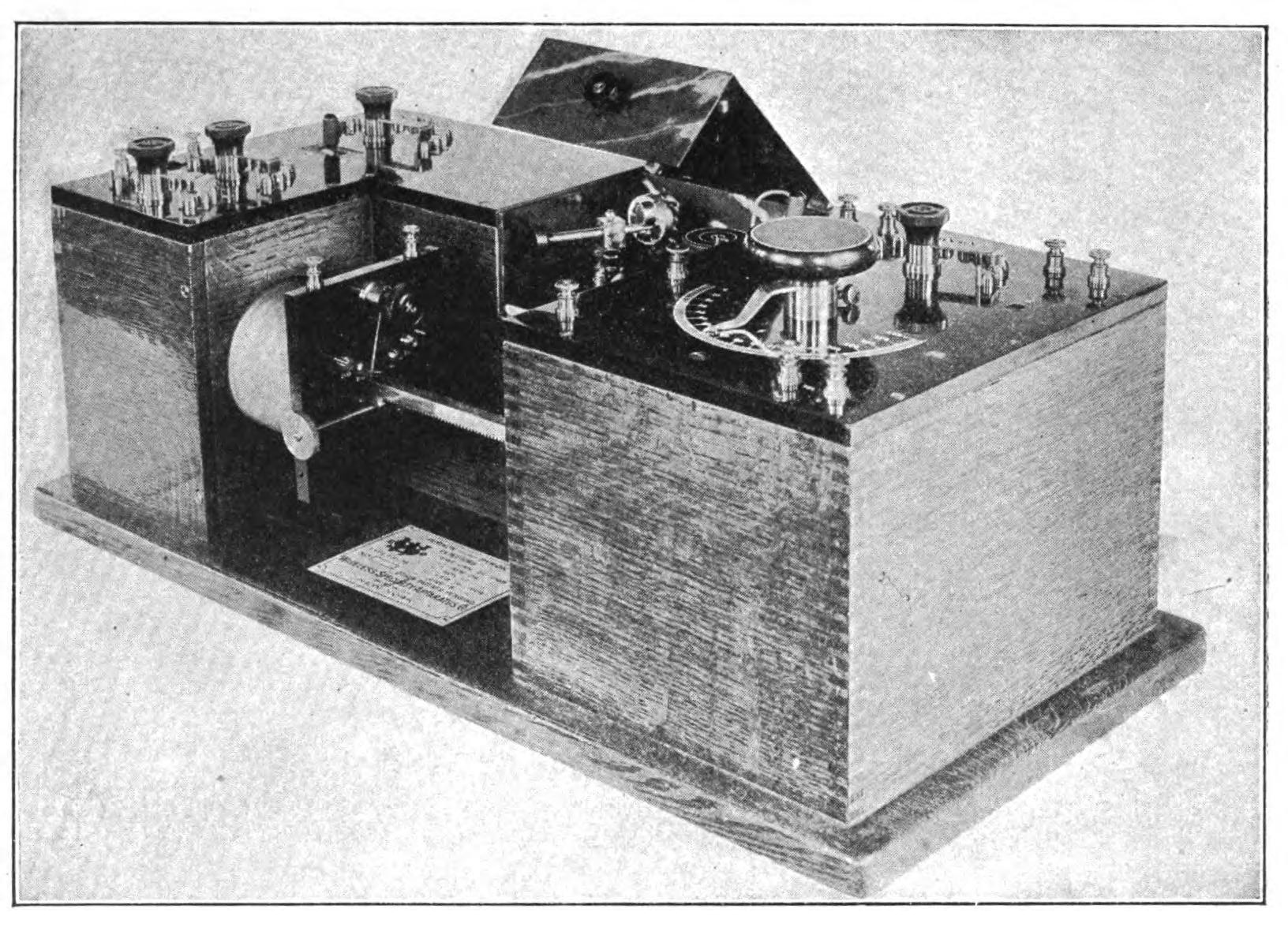 FIG. 63.—Complete receiving set, consisting of two "Perikon" detectors, potentiometer, loose coupler, variable condenser, etc.