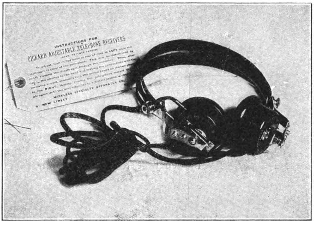 FIG. 65.—Pickard adjustable telephone receivers for wireless purposes.