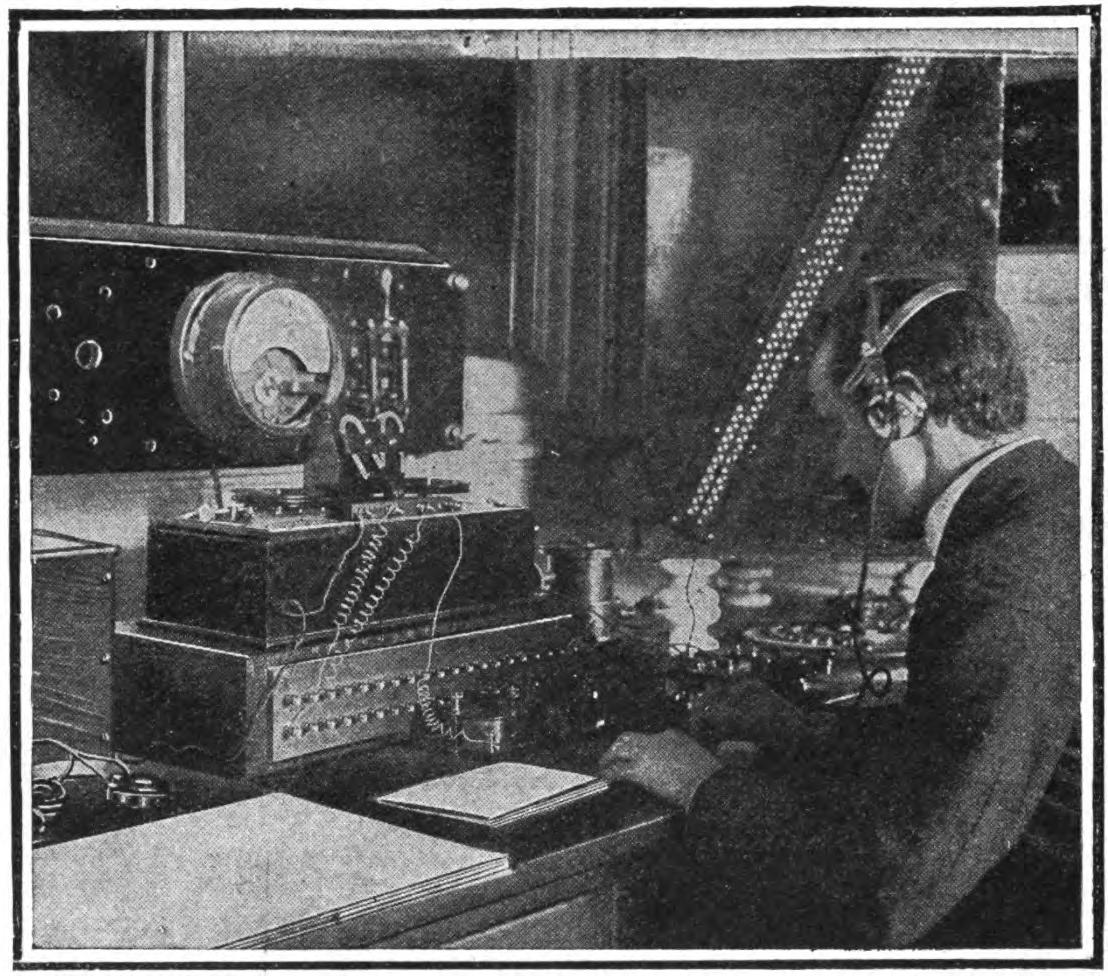 FIG. 77.—Receiving a message in a Marconi transatlantic station.