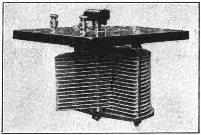 FIG. 82.—Interior of rotary variable condenser showing construction.