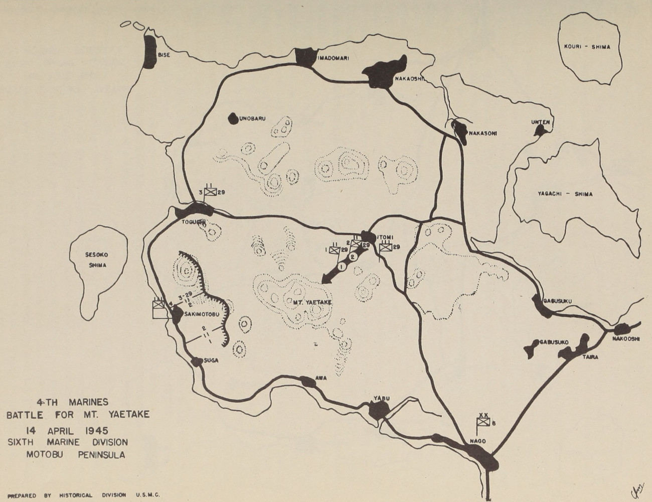 Map 3. 4th Marines Battle for Mt. Yaetake.