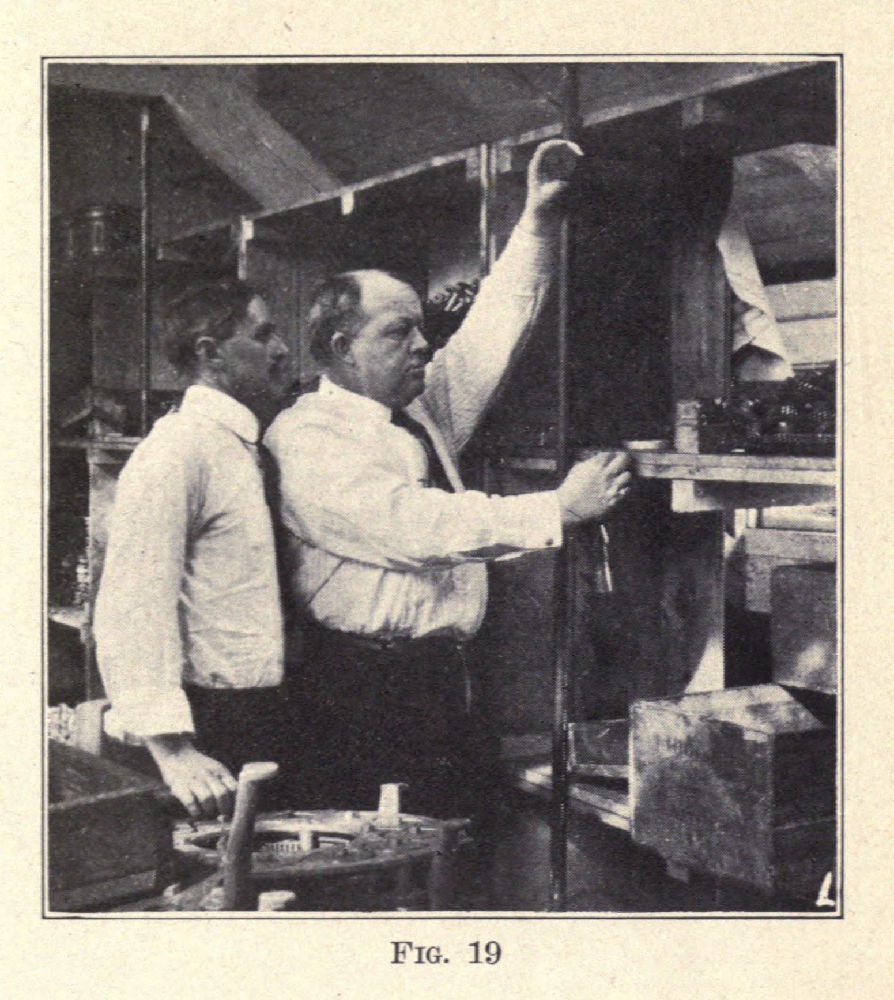 Fig 19 - original micromotion films at the motion study laboratory of the New England Butt Company