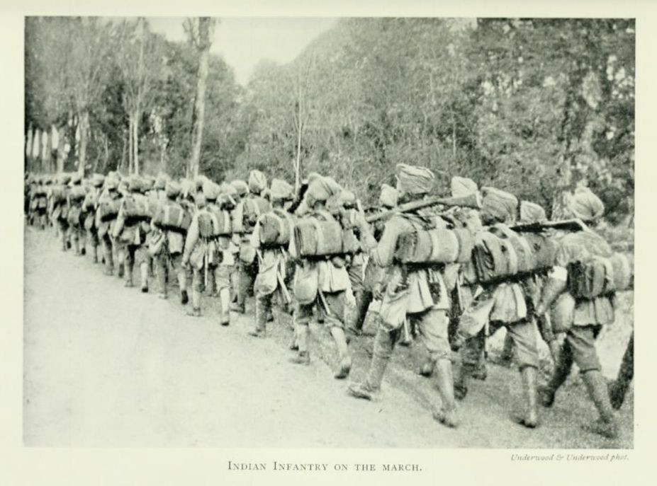 Indian Infantry on the march.