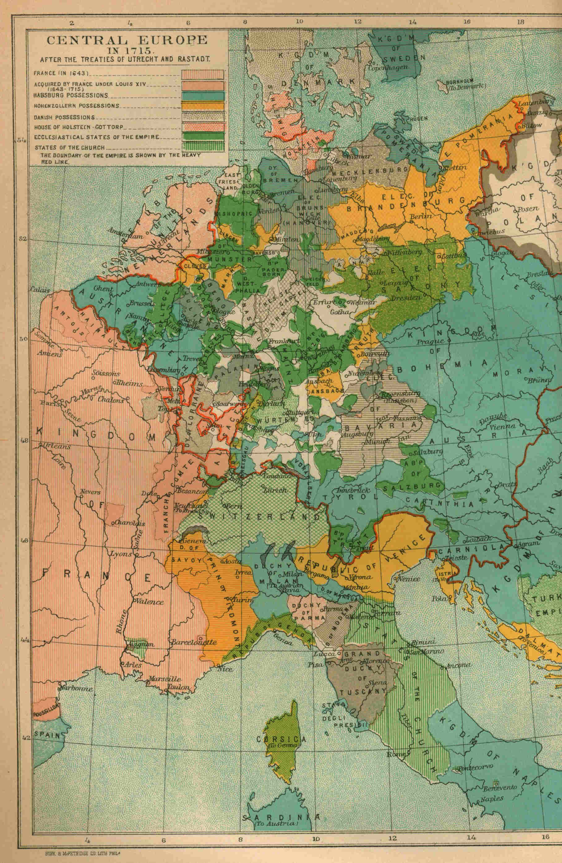 CENTRAL EUROPE IN 1715
