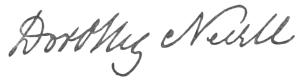 Dorothy Nevill (signature)