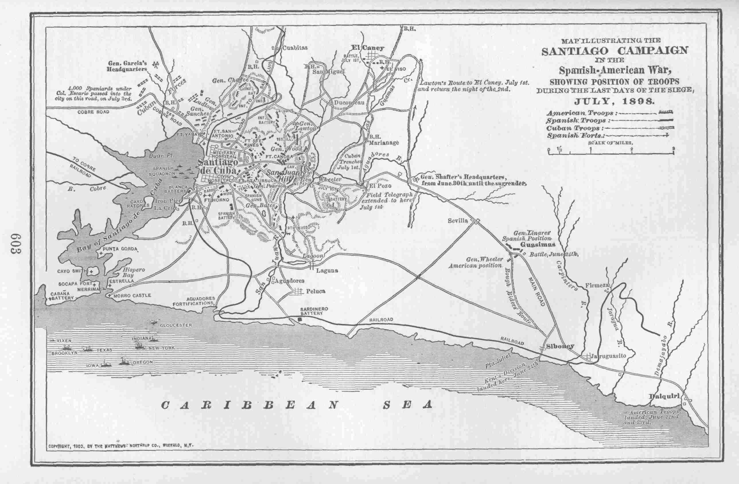 Map Illustrating the Santiago Campaign…