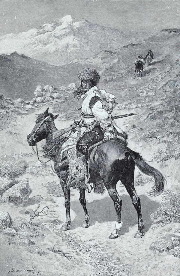 Trapper on horseback