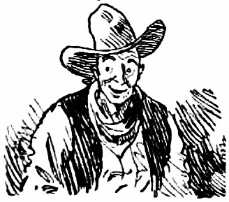 inebriated cowboy smiling