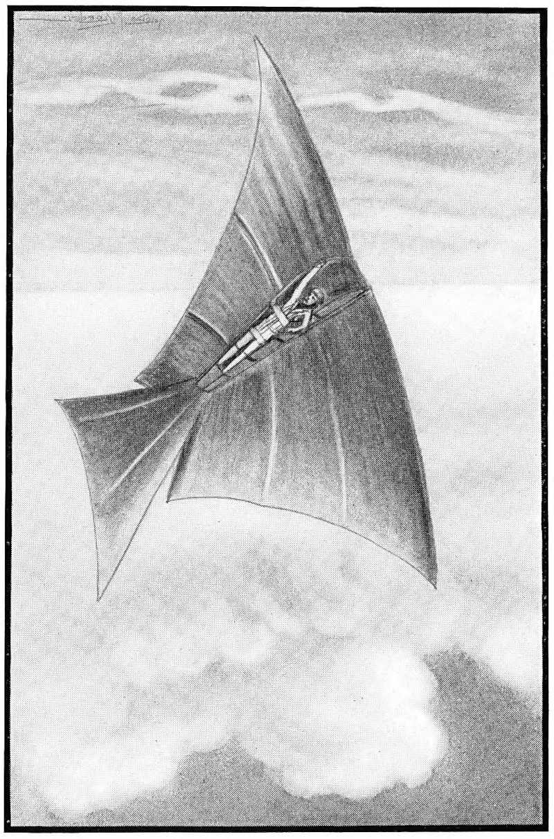 Picture of a man flying in an aeronautical machine